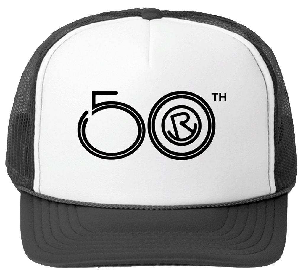 50th Logo Trucker Hat - White/Black