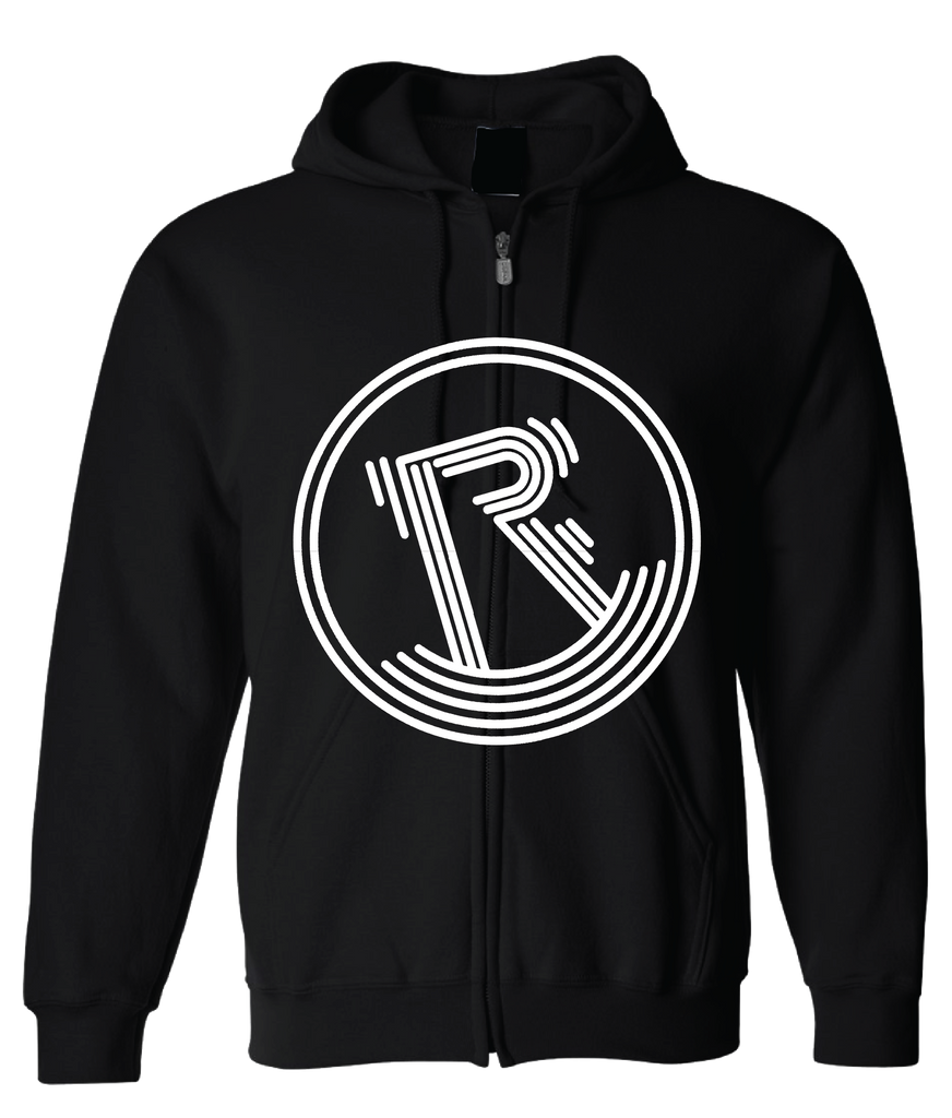 Rockin' R Logo Black Zip-Up Hoodie